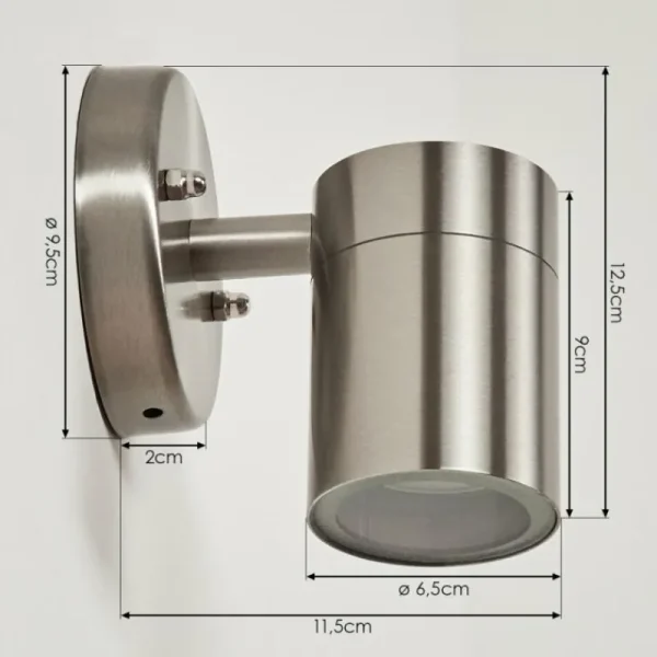 hofstein Applique murale d'extérieur Bessiebelle Acier inoxydable, Blanc, 1 lumière* Lampes Modernes