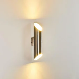 hofstein Applique murale d'extérieur Saulcy LED Acier inoxydable, 2 lumières* Lampes Modernes