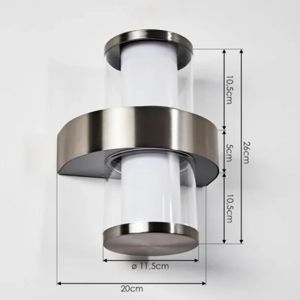 hofstein Applique murale d'extérieur Parawa LED Nickel mat, 2 lumières* Lampes Modernes