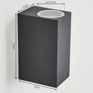 hofstein Applique murale d'extérieur Skaabu Noir, Blanc, 2 lumières* Lampes Modernes