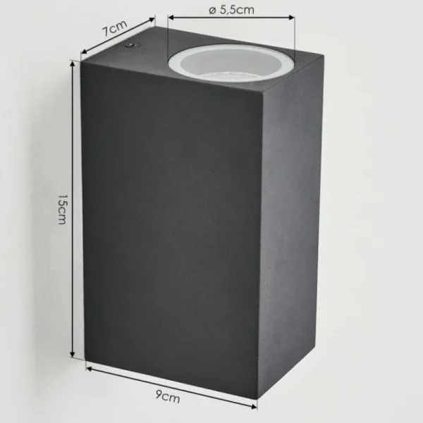 hofstein Applique murale d'extérieur Skaabu Noir, Blanc, 2 lumières* Lampes Modernes