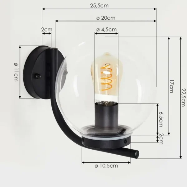 hofstein Applique murale d'extérieur Rombotten Noir, 1 lumière* Lampes Modernes