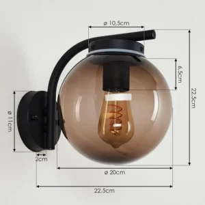 hofstein Applique murale d'extérieur Rombotten Noir, 1 lumière* Lampes Modernes