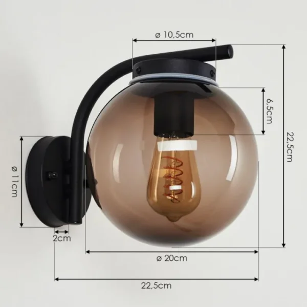 hofstein Applique murale d'extérieur Rombotten Noir, 1 lumière* Lampes Modernes