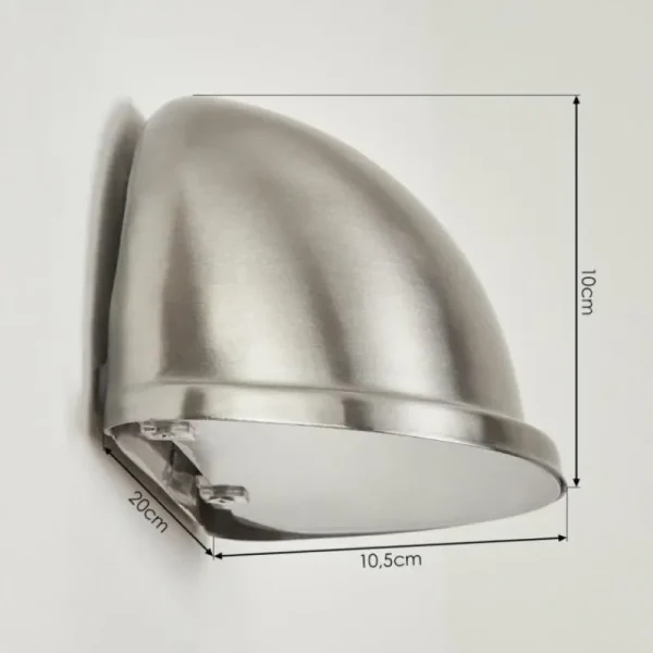 hofstein Applique murale d'extérieur Wundowie Acier inoxydable, Blanc, 1 lumière* Lampes Modernes