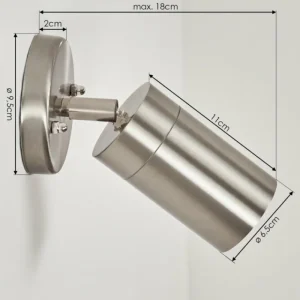hofstein Applique murale d'extérieur Bessiebelle Acier inoxydable, Blanc, 1 lumière* Lampes Modernes