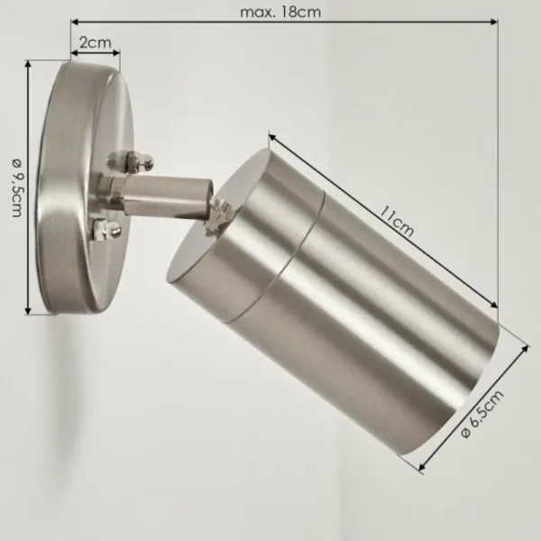hofstein Applique murale d'extérieur Bessiebelle Acier inoxydable, Blanc, 1 lumière* Lampes Modernes