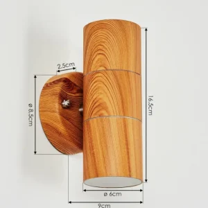 hofstein Applique murale d'extérieur Tenvik Brun, Couleur bois, 2 lumières* Lampes Modernes