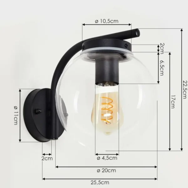 hofstein Applique murale d'extérieur Rombotten Noir, 1 lumière* Lampes Modernes