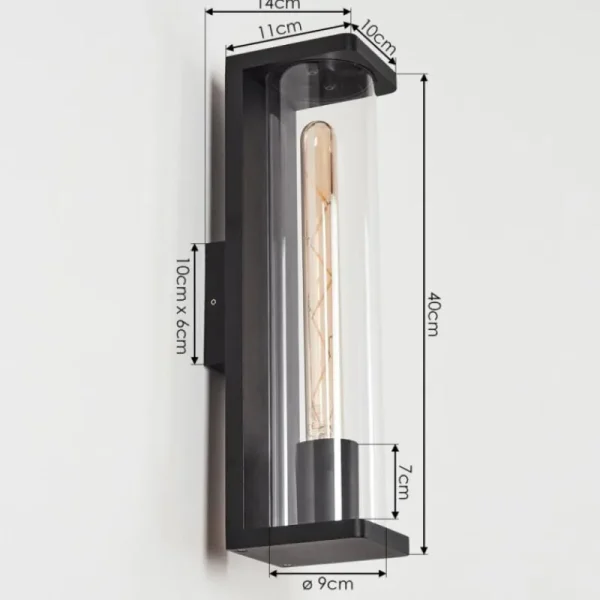 hofstein Applique murale d'extérieur Mataka Noir, 1 lumière* Lampes Modernes