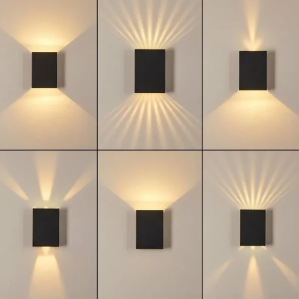 hofstein Applique murale d'extérieur Benin LED Noir, 2 lumières* Lampes Modernes