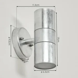 hofstein Applique murale d'extérieur Bessiebelle Zingué, Blanc, 2 lumières* Lampes Modernes