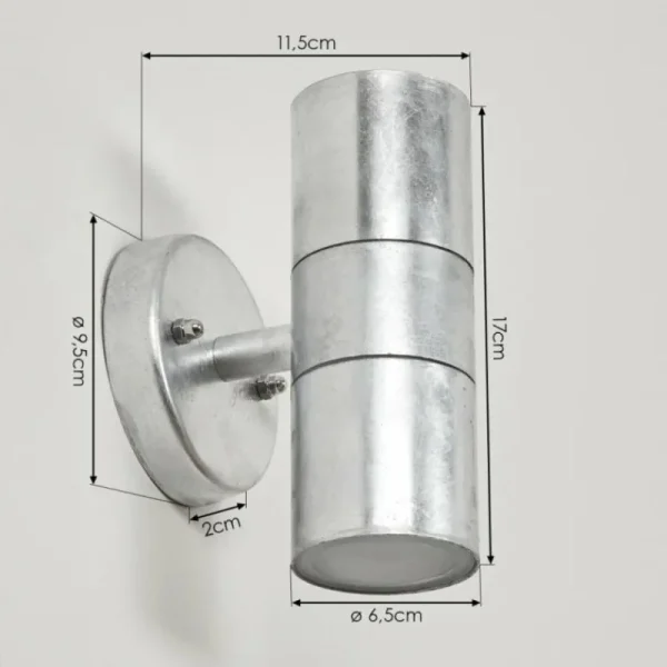 hofstein Applique murale d'extérieur Bessiebelle Zingué, Blanc, 2 lumières* Lampes Modernes