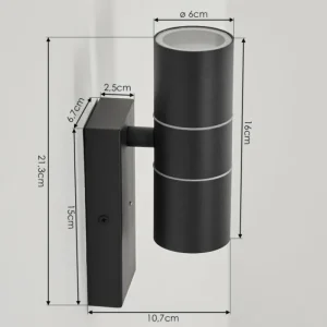 hofstein Applique murale d'extérieur Simola Anthracite, 2 lumières* Lampes Modernes