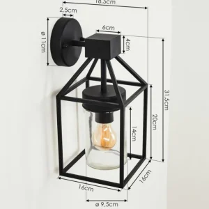 hofstein Applique murale d'extérieur Fiskenes Noir, 1 lumière* Lampes Modernes