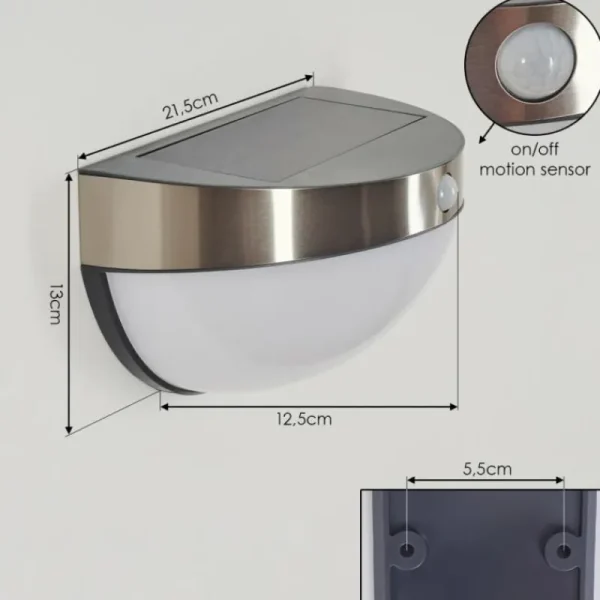 hofstein Applique murale d'extérieur Pori LED Chrome, 1 lumière, Détecteur de mouvement* Lampes Modernes