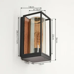 hofstein Applique murale d'extérieur Palanga Brun, Couleur bois, Noir, 1 lumière* Lampes Modernes
