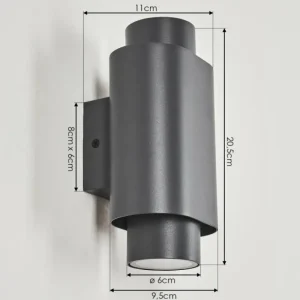 hofstein Applique murale d'extérieur Guampacha Anthracite, 2 lumières* Lampes Modernes