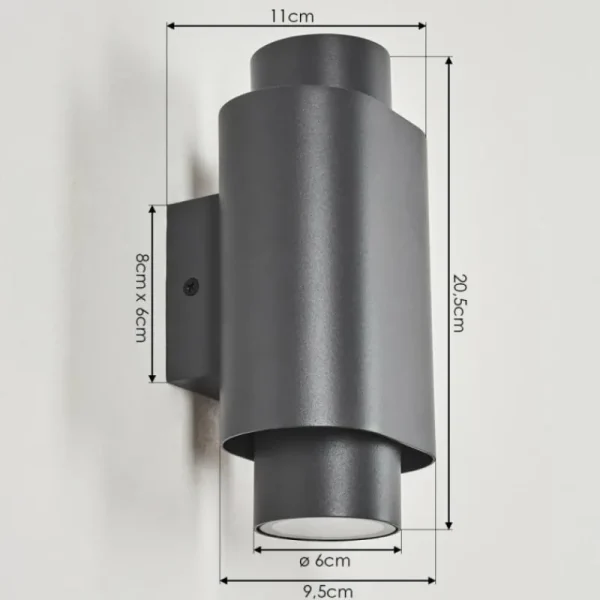 hofstein Applique murale d'extérieur Guampacha Anthracite, 2 lumières* Lampes Modernes