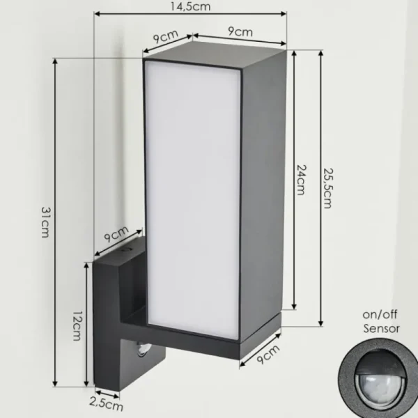 hofstein Applique murale d'extérieur Swanek LED Anthracite, 1 lumière, Détecteur de mouvement* Lampes Modernes