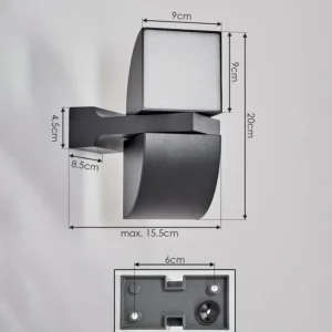 hofstein Applique murale d'extérieur Kontenga LED Anthracite, 2 lumières* Lampes Modernes