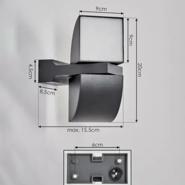 hofstein Applique murale d'extérieur Kontenga LED Anthracite, 2 lumières* Lampes Modernes
