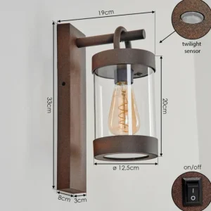 hofstein Applique murale d'extérieur Fulham Rouille, 1 lumière* Lampes Modernes