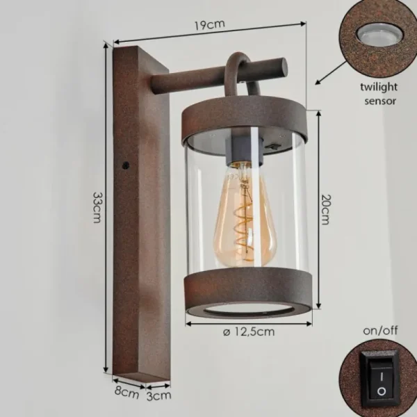 hofstein Applique murale d'extérieur Fulham Rouille, 1 lumière* Lampes Modernes