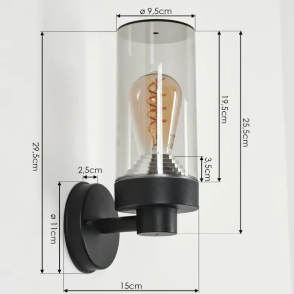 hofstein Applique murale d'extérieur Crantenoy Noir, 1 lumière* Lampes Modernes