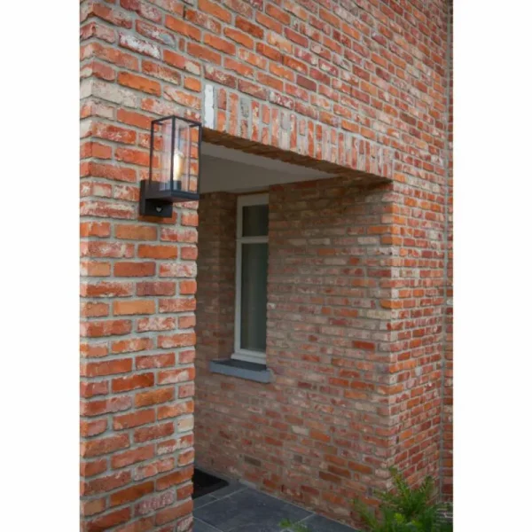 Luminaires Lutec Applique murale d'extérieur Lutec Flair Noir, 1 lumière, Détecteur de mouvement* Lampes En Verre