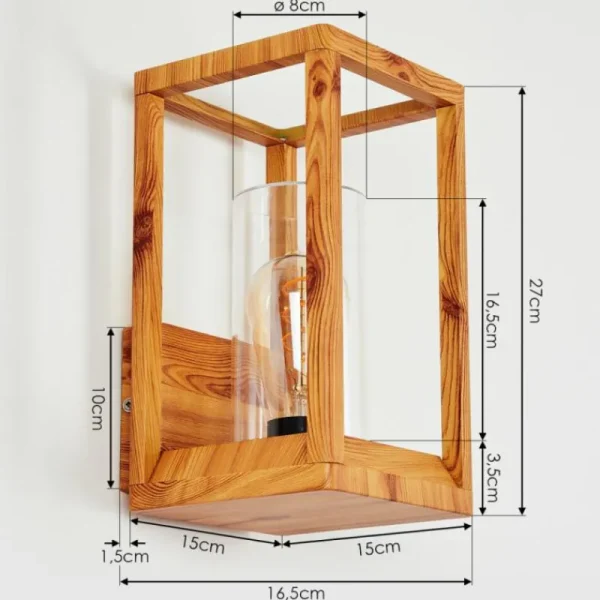 hofstein Applique murale d'extérieur Leset Brun, Couleur bois, 1 lumière* Lampes Modernes