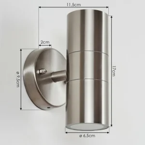 hofstein Applique murale d'extérieur Bessiebelle Acier inoxydable, 2 lumières* Lampes Modernes