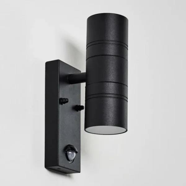 hofstein Applique murale d'extérieur Froslev LED Noir, 2 lumières, Détecteur de mouvement* Lampes Modernes
