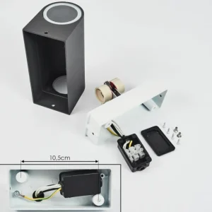 hofstein Applique murale d'extérieur Skaabu Noir, Blanc, 2 lumières* Lampes Modernes
