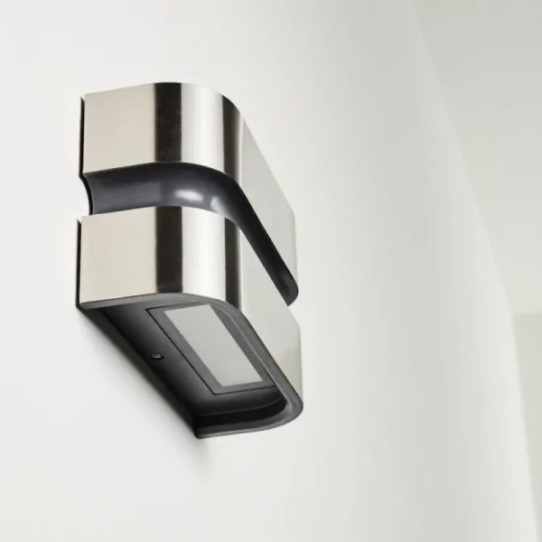 hofstein Applique murale d'extérieur Kolding LED Acier inoxydable, Noir, 1 lumière* Lampes Modernes