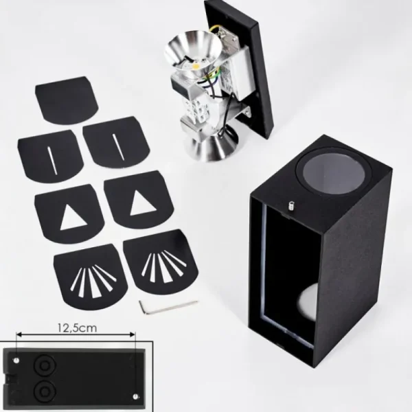 hofstein Applique murale d'extérieur Komoren LED Noir, 2 lumières* Lampes Modernes