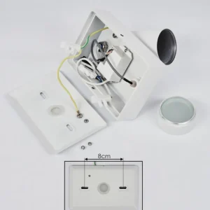 hofstein Applique murale d'extérieur Hakamken Blanc, 1 lumière, Détecteur de mouvement* Lampes Modernes