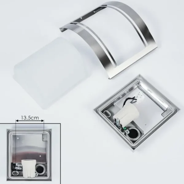 hofstein Applique murale d'extérieur Visnum Nickel mat, Blanc, 1 lumière* Lampes Modernes