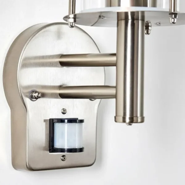 hofstein Applique murale d'extérieur Mulo Acier inoxydable, 1 lumière, Détecteur de mouvement* Lampes Modernes