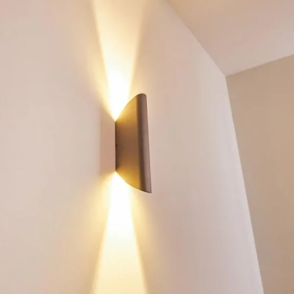 hofstein Applique murale d'extérieur Gatunga LED Argenté, 2 lumières* Lampes Modernes