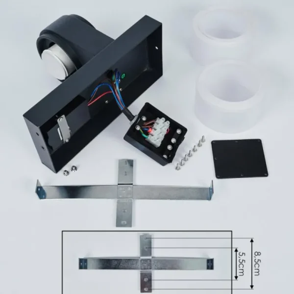 hofstein Applique murale d'extérieur Tiarp LED Noir, 2 lumières, Détecteur de mouvement* Lampes Modernes