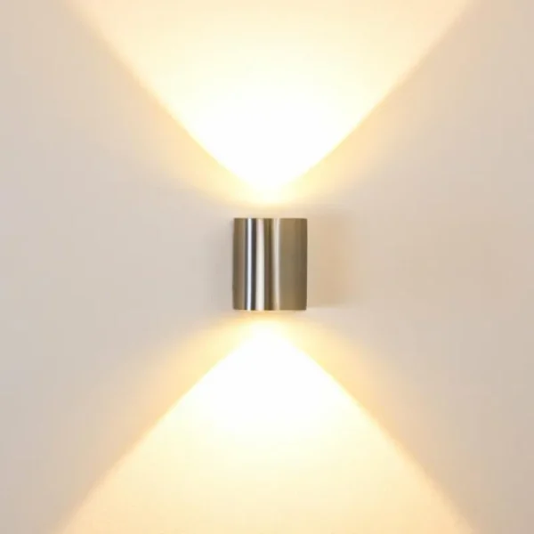 hofstein Applique murale d'extérieur Mora LED Acier inoxydable, 2 lumières* Lampes Modernes
