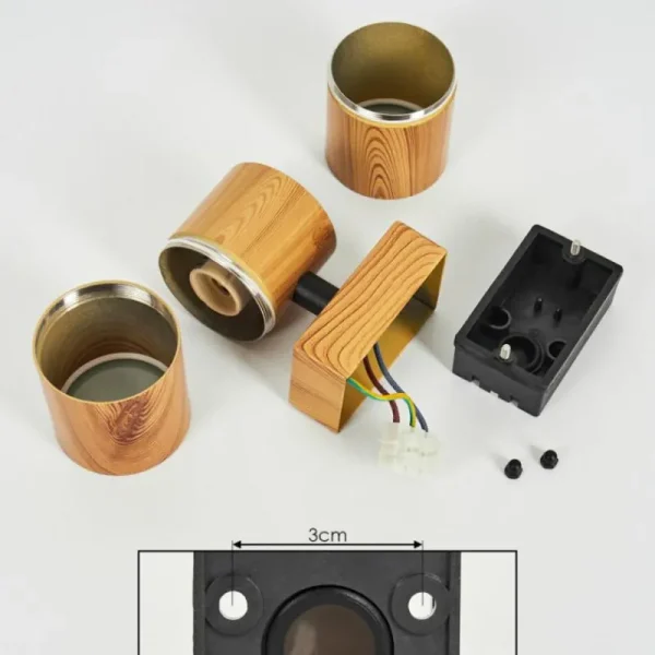 hofstein Applique murale d'extérieur Tenvik Brun, Couleur bois, Noir, 2 lumières* Lampes Modernes