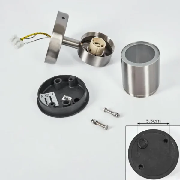 hofstein Applique murale d'extérieur Bessiebelle Acier inoxydable, Blanc, 1 lumière* Lampes Modernes