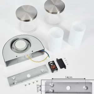 hofstein Applique murale d'extérieur Parawa LED Nickel mat, 2 lumières* Lampes Modernes
