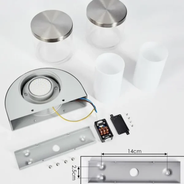 hofstein Applique murale d'extérieur Parawa LED Nickel mat, 2 lumières* Lampes Modernes
