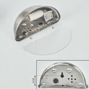 hofstein Applique murale d'extérieur Wundowie Acier inoxydable, Blanc, 1 lumière* Lampes Modernes