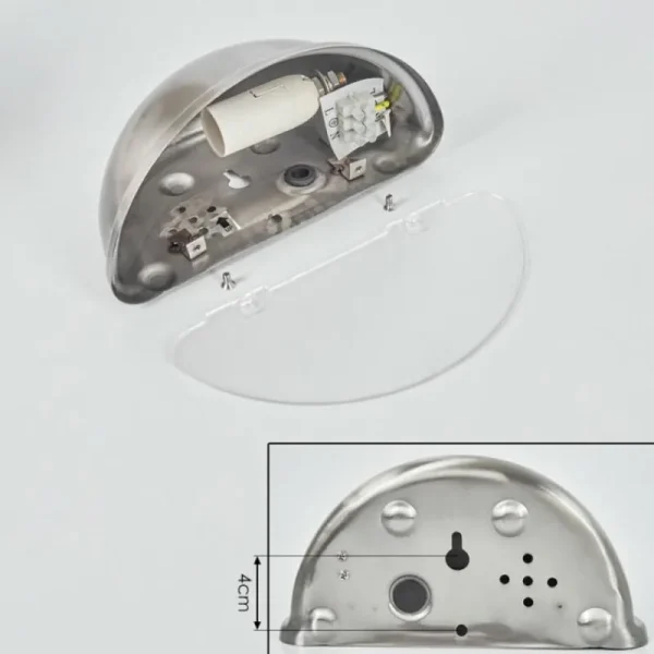 hofstein Applique murale d'extérieur Wundowie Acier inoxydable, Blanc, 1 lumière* Lampes Modernes