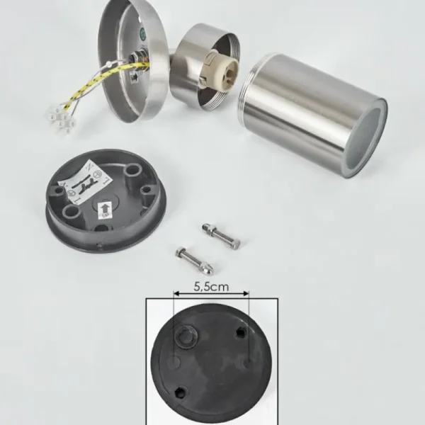 hofstein Applique murale d'extérieur Bessiebelle Acier inoxydable, Blanc, 1 lumière* Lampes Modernes