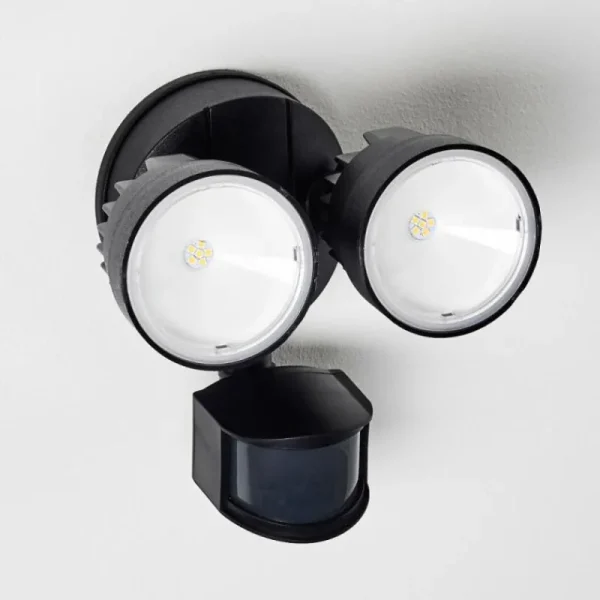 hofstein Applique murale d'extérieur Emmerlev LED Noir, 2 lumières, Détecteur de mouvement* Lampes Modernes